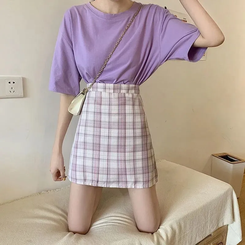 A-Line Hip Flattering Graffiti Printed Plus Size Summer Skirt