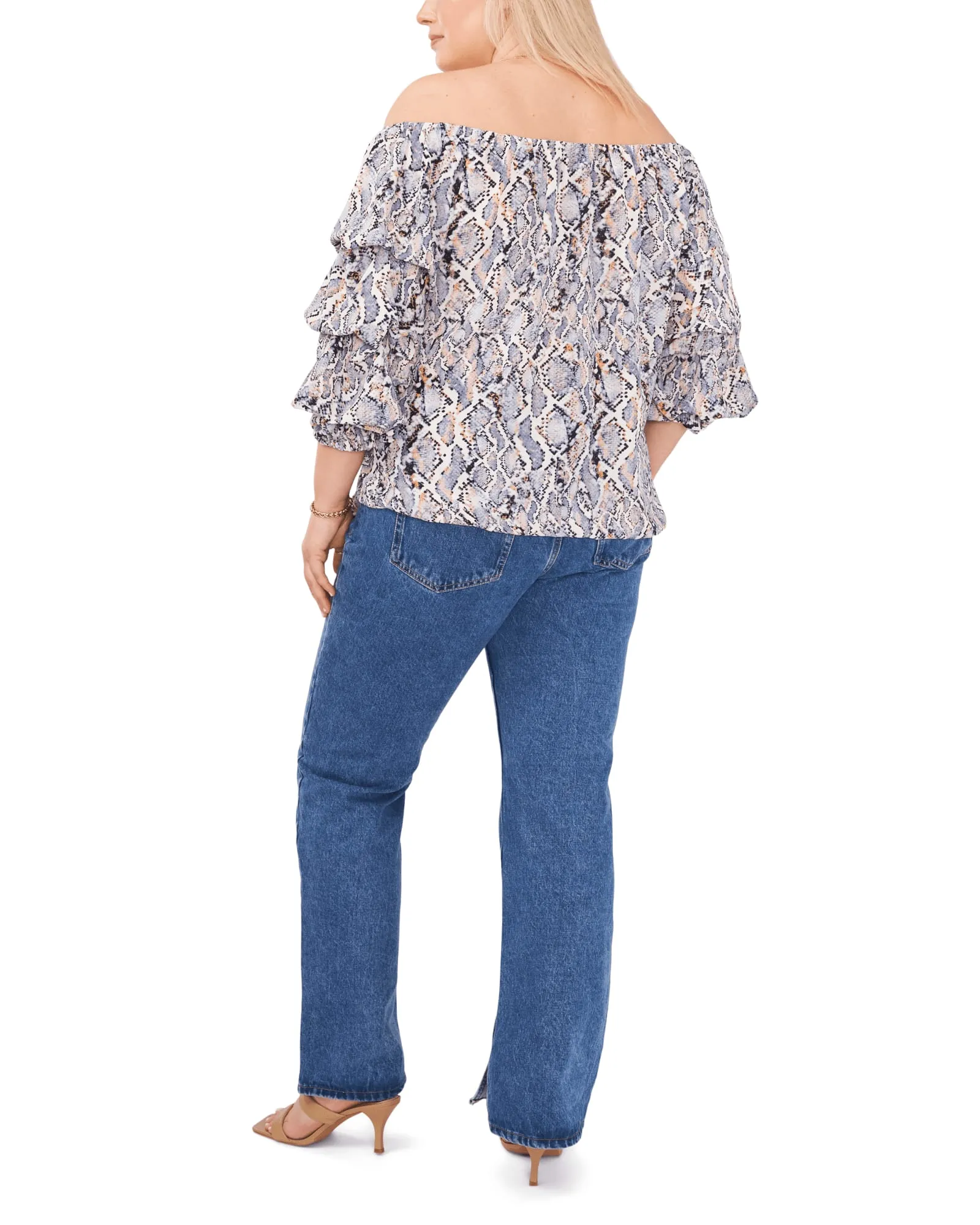 Addison Snake Effect Blouse | BLUE CLOUD