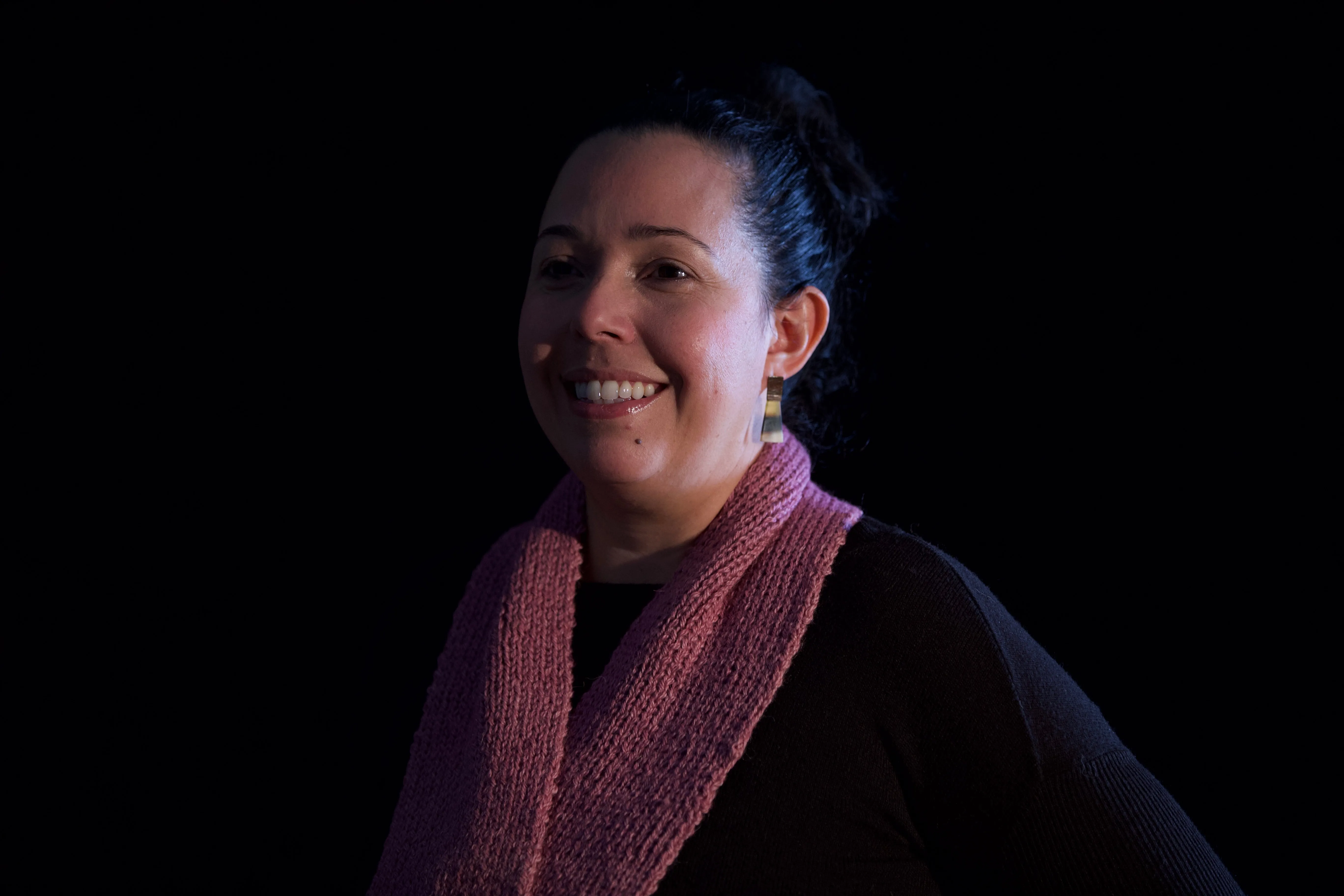 Alpaca Scarf - Lilac Needle Knitted (Minimalist Version)