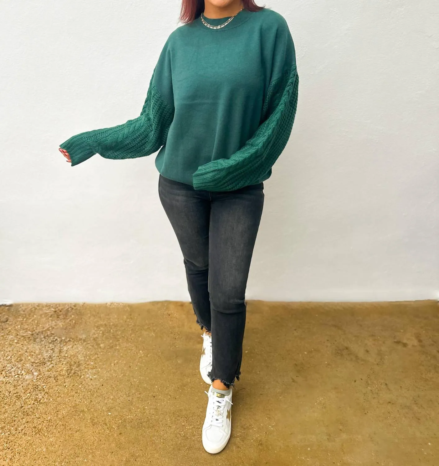 &Merci - Another Christmas Cable Sleeve Sweater