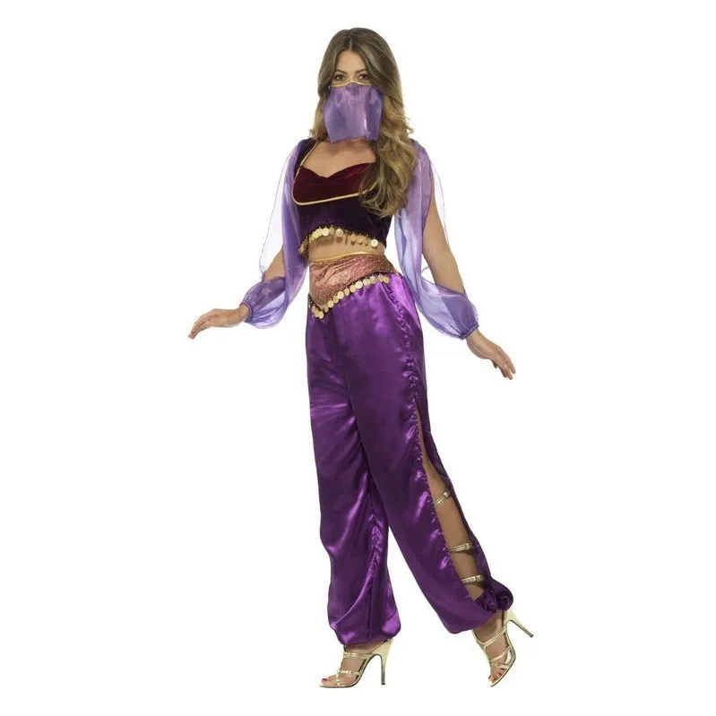 Arabian Princess Costume, Purple, with Trousers, Top & Face Veil