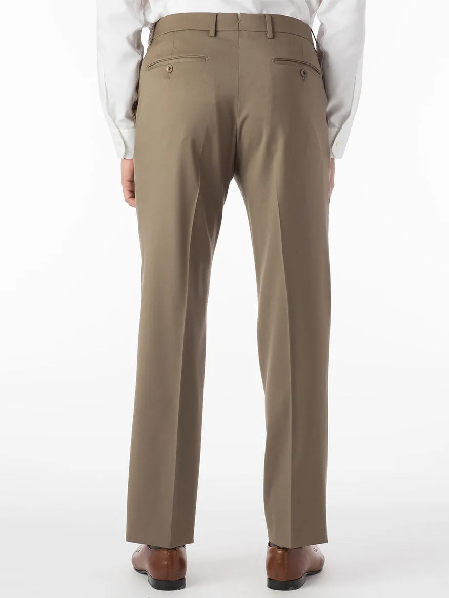 Ballin Houston Super 130s Modern Flat Front Pant in British Tan