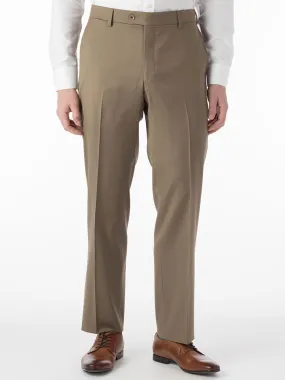 Ballin Houston Super 130s Modern Flat Front Pant in British Tan