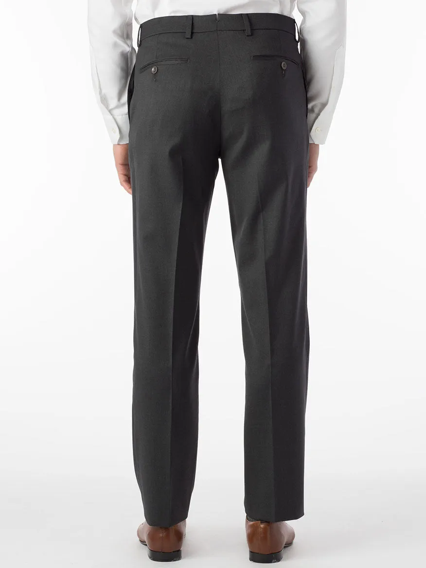 Ballin Houston Super 130s Modern Flat Front Pant in Charcoal