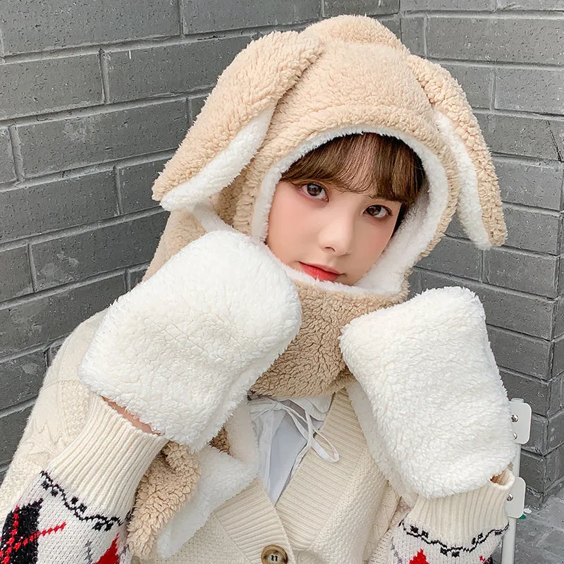Bear ears scarf hat