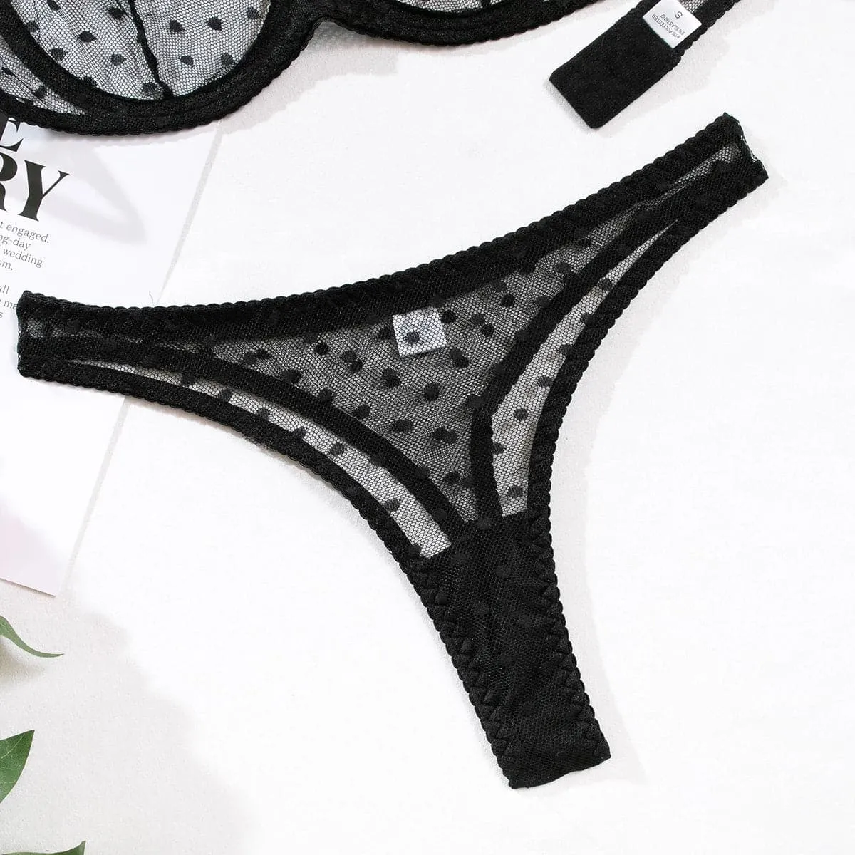 Black See-Through Underwear Sets with Adjustable Straps & Back Closure - Stylish & Comfortable Lingerie