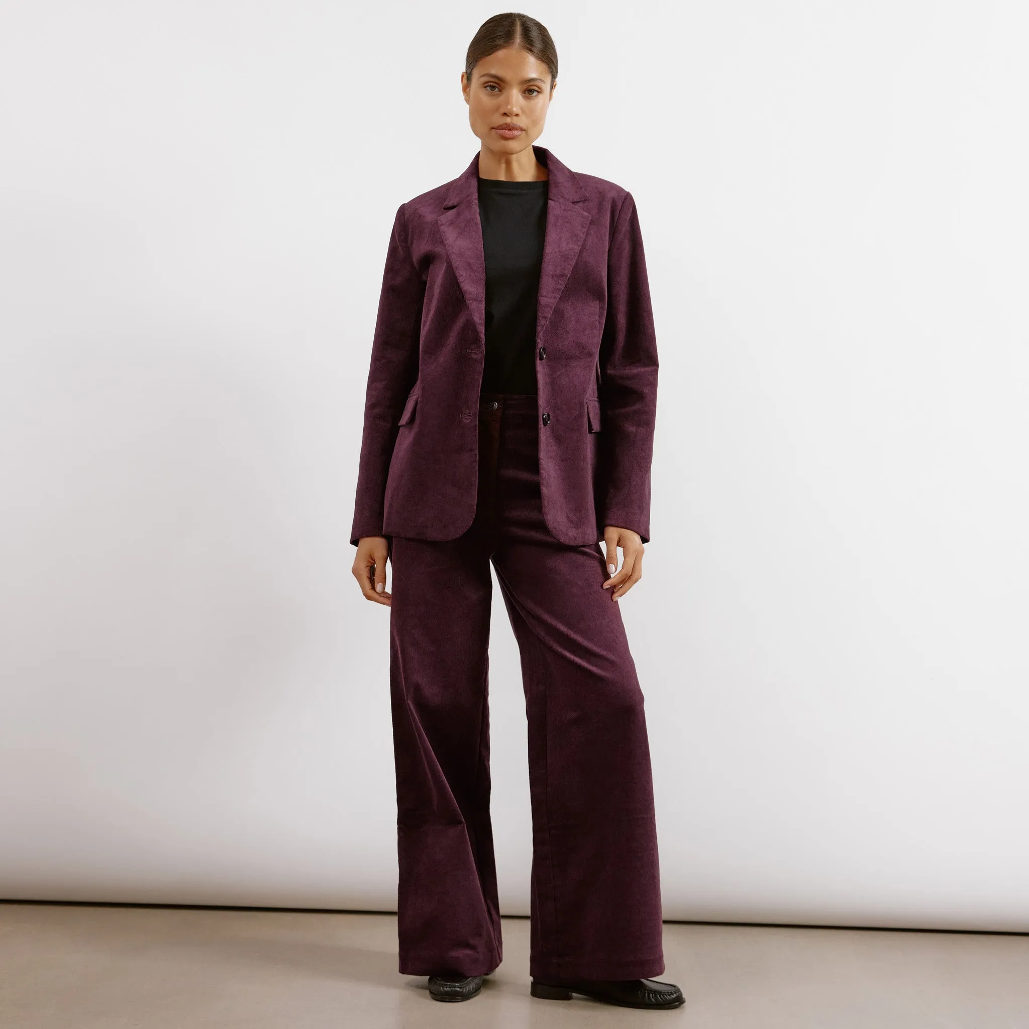 Burgundy Cord Wide Leg Trouser
