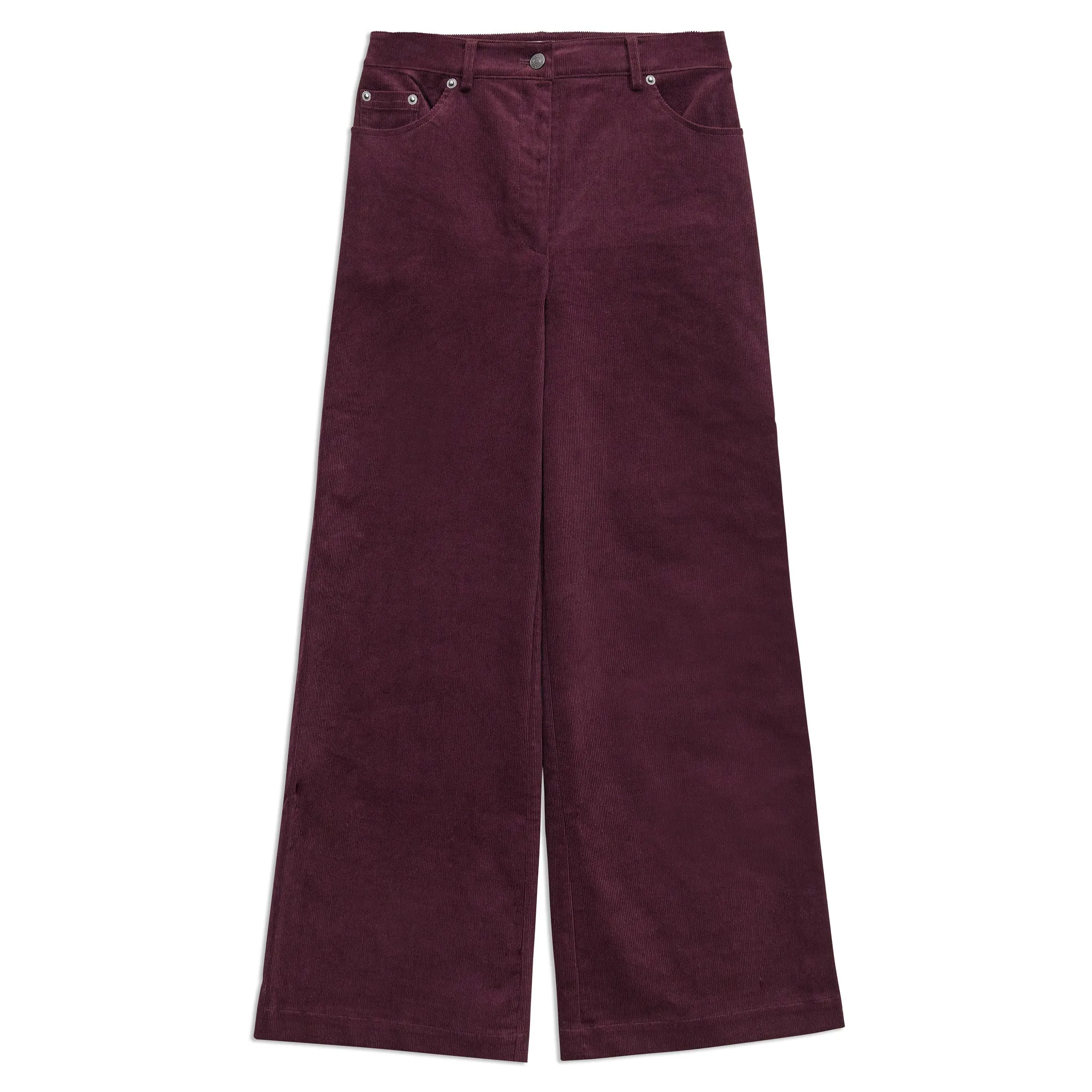 Burgundy Cord Wide Leg Trouser