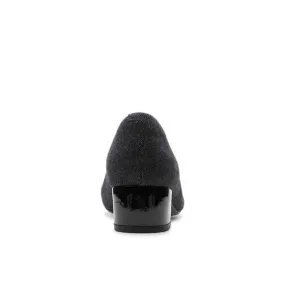 Clarks Grey Wool Black Patent Chartli Diva Pump