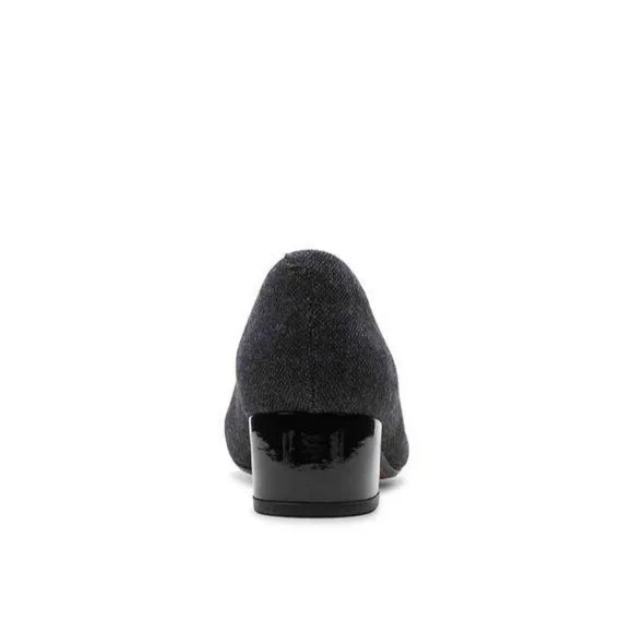 Clarks Grey Wool Black Patent Chartli Diva Pump