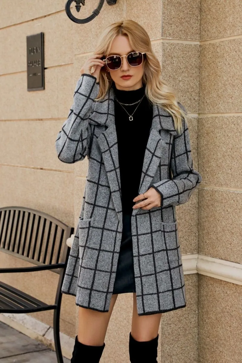Cozy Check Plaid Cardigan Sweater