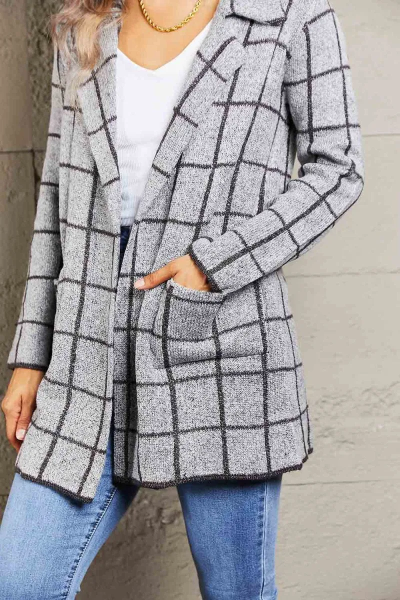 Cozy Check Plaid Cardigan Sweater