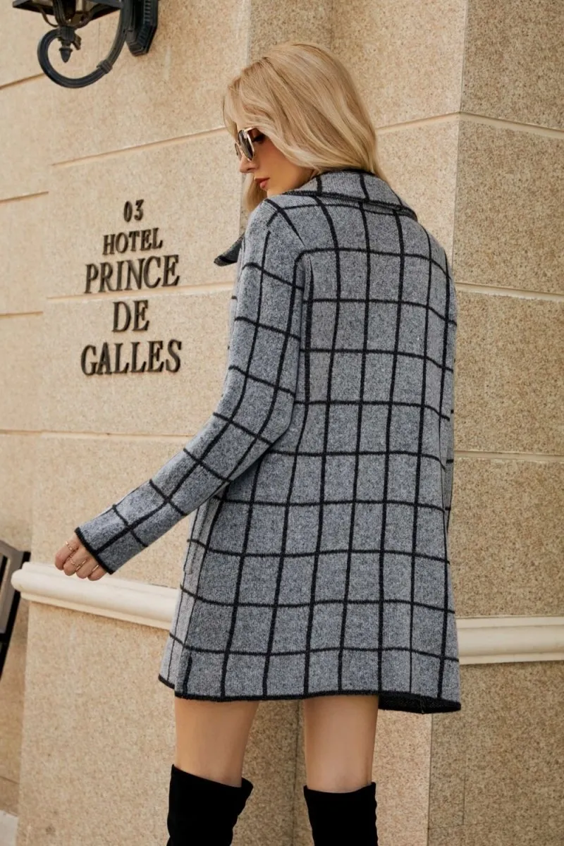 Cozy Check Plaid Cardigan Sweater