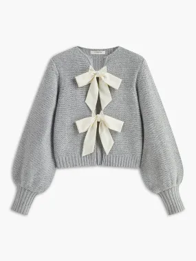 Crew Neck Bow Knit Top