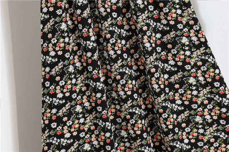 Daisy Skirt Women High Waist Floral Long Hip Flattering A-Line Skirt