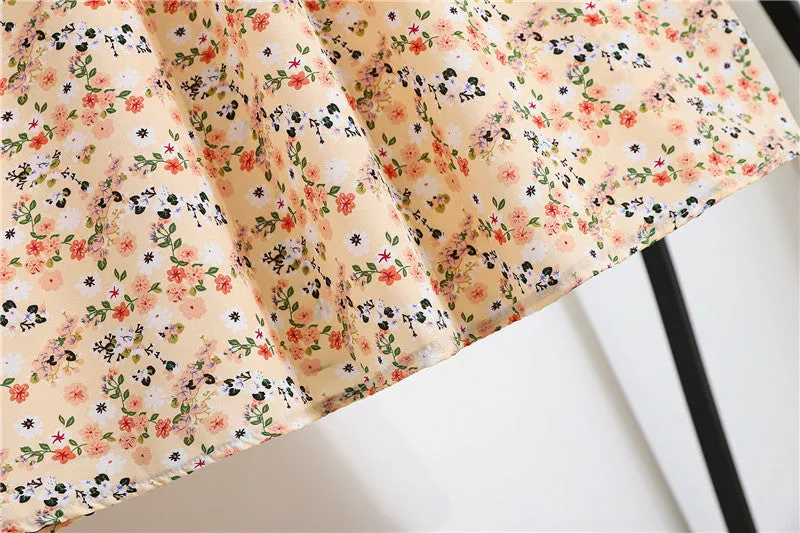 Daisy Skirt Women High Waist Floral Long Hip Flattering A-Line Skirt
