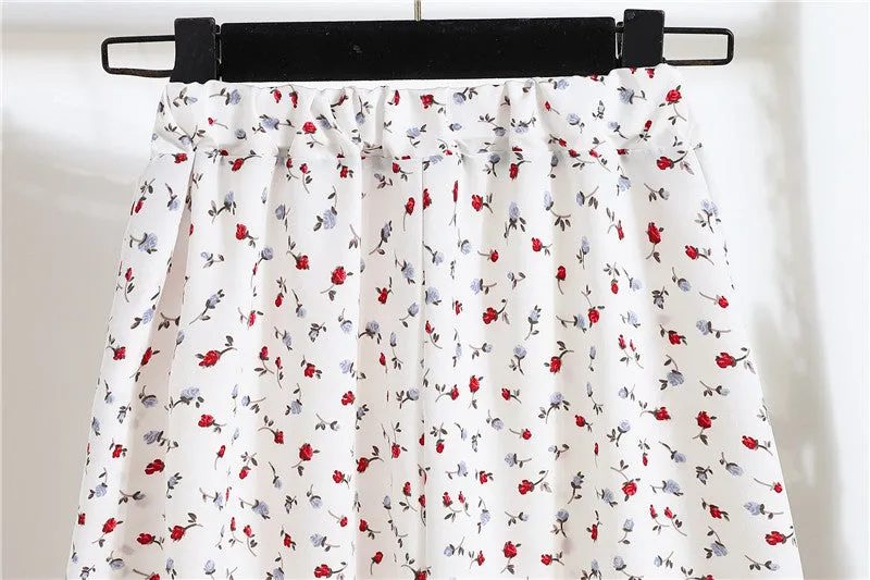 Daisy Skirt Women High Waist Floral Long Hip Flattering A-Line Skirt