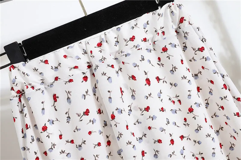 Daisy Skirt Women High Waist Floral Long Hip Flattering A-Line Skirt