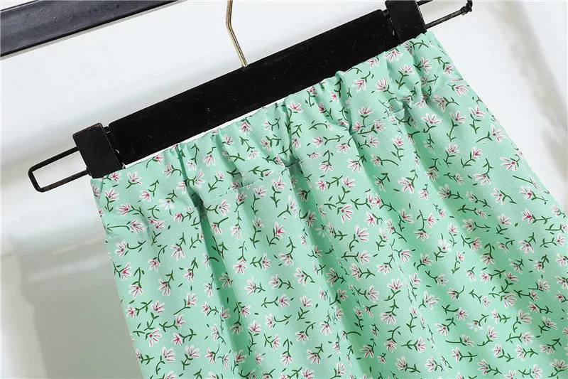 Daisy Skirt Women High Waist Floral Long Hip Flattering A-Line Skirt