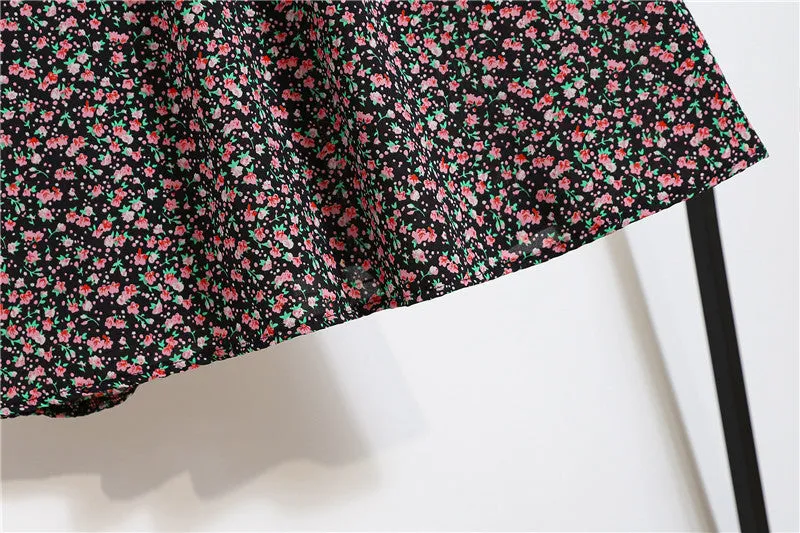 Daisy Skirt Women High Waist Floral Long Hip Flattering A-Line Skirt