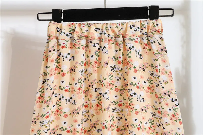 Daisy Skirt Women High Waist Floral Long Hip Flattering A-Line Skirt