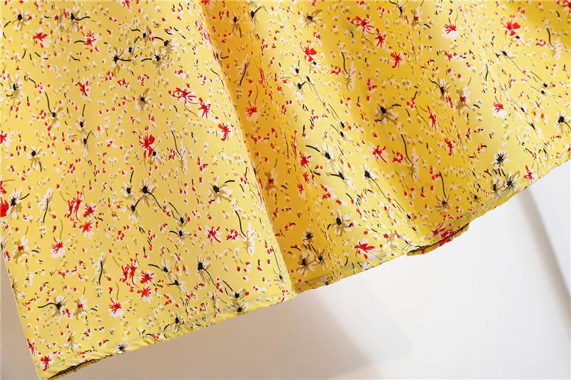 Daisy Skirt Women High Waist Floral Long Hip Flattering A-Line Skirt
