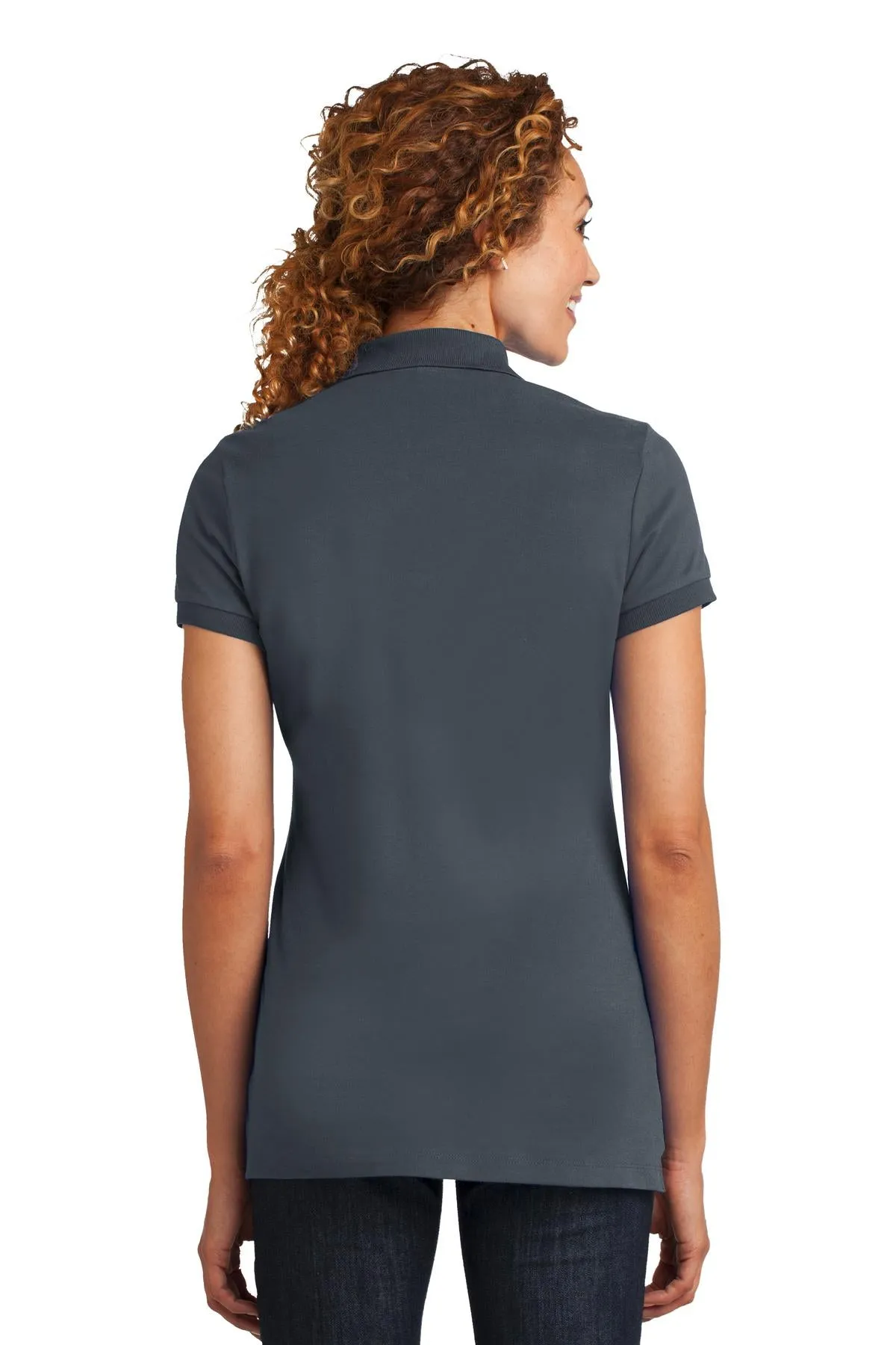 District Made Ladies Stretch Pique Polo. DM425