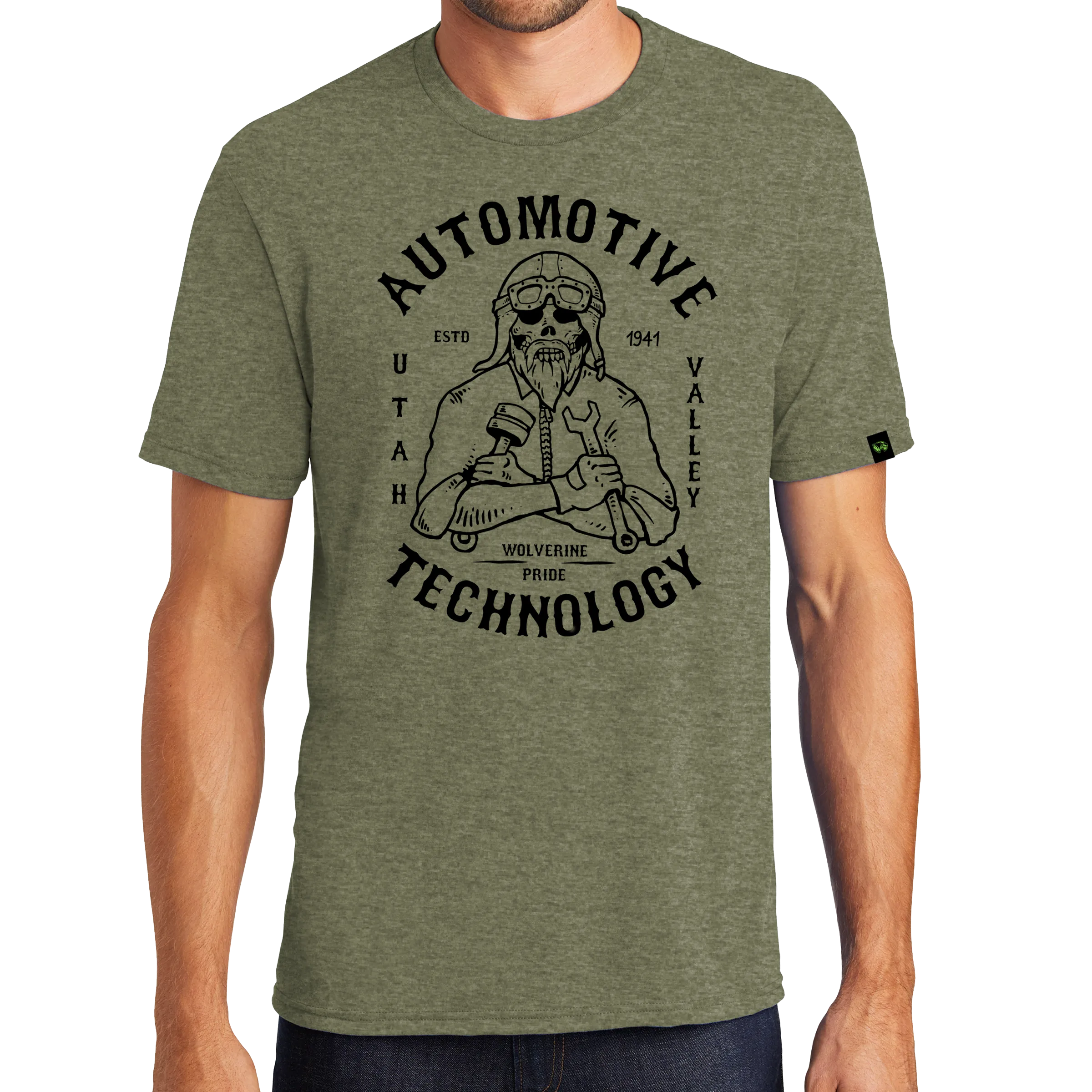 District Perfect Tri Tee- Automotive Skull