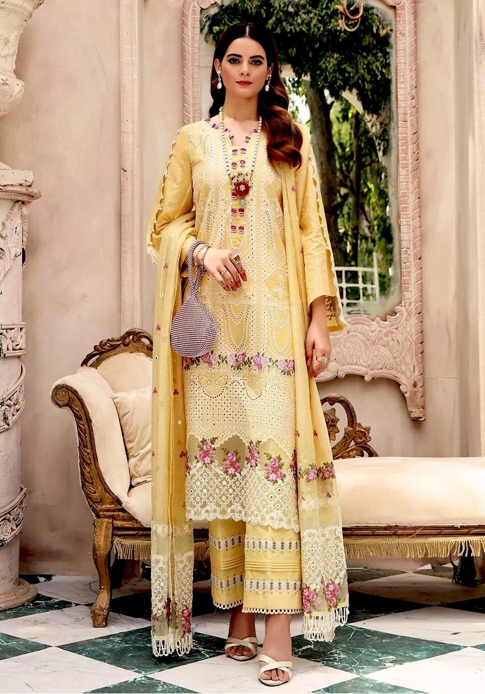 Elaf Festive Chikankari Collection 2021 – EPF- 2 B Morning Sun