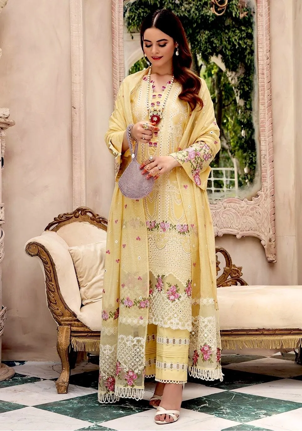 Elaf Festive Chikankari Collection 2021 – EPF- 2 B Morning Sun
