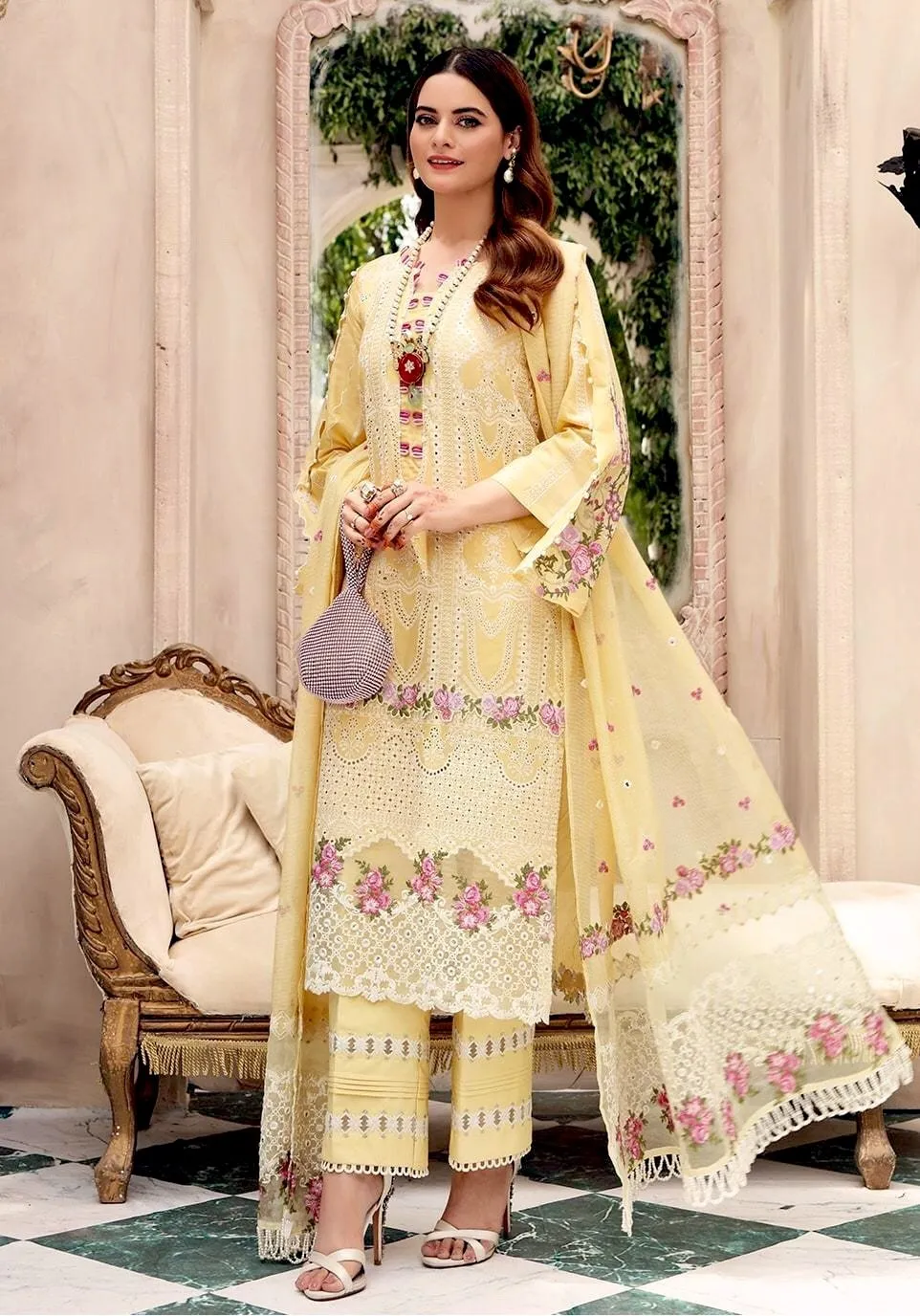 Elaf Festive Chikankari Collection 2021 – EPF- 2 B Morning Sun