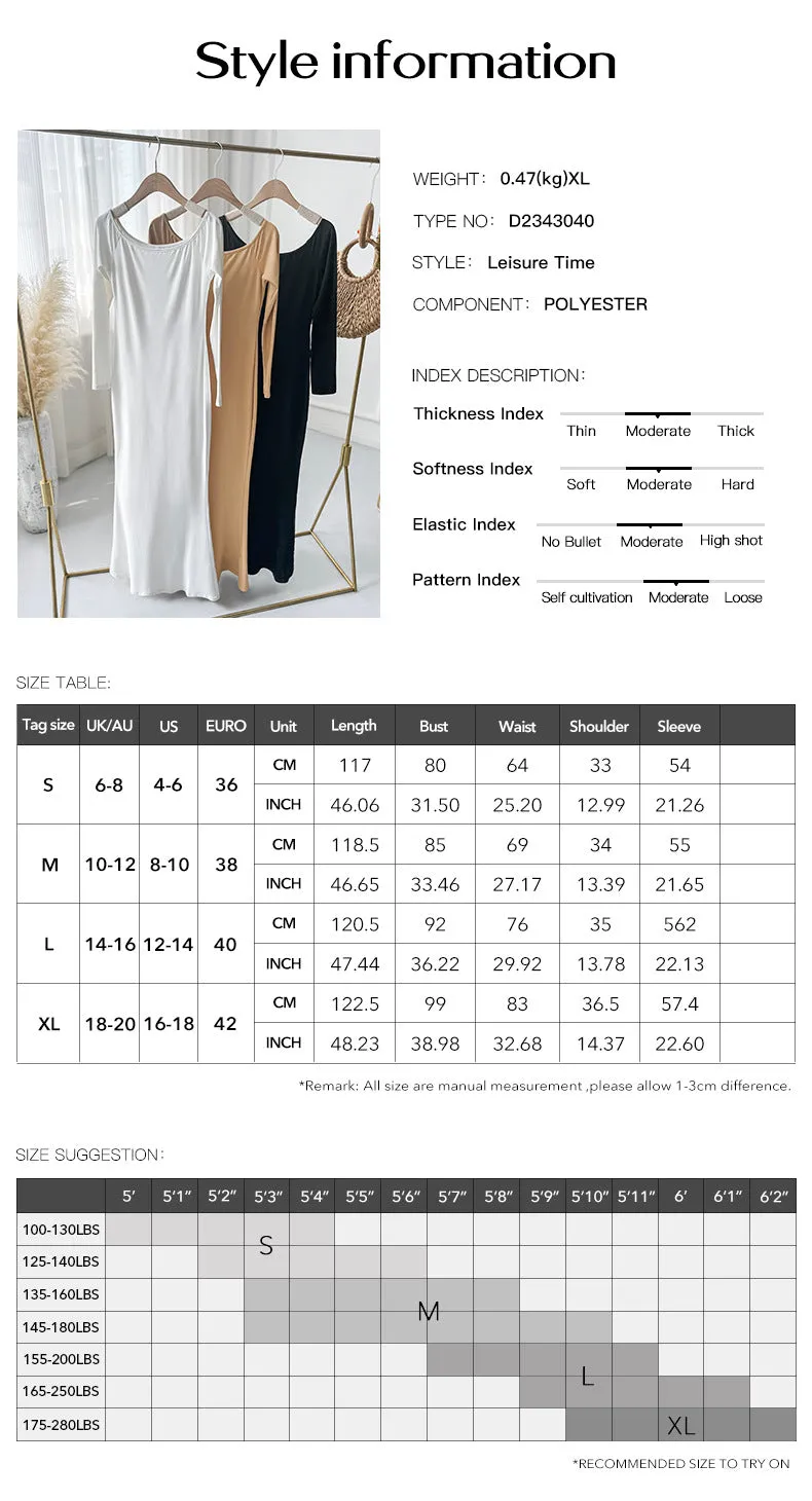 Elegant Lady's Waist-Defining Long Sleeve Dress