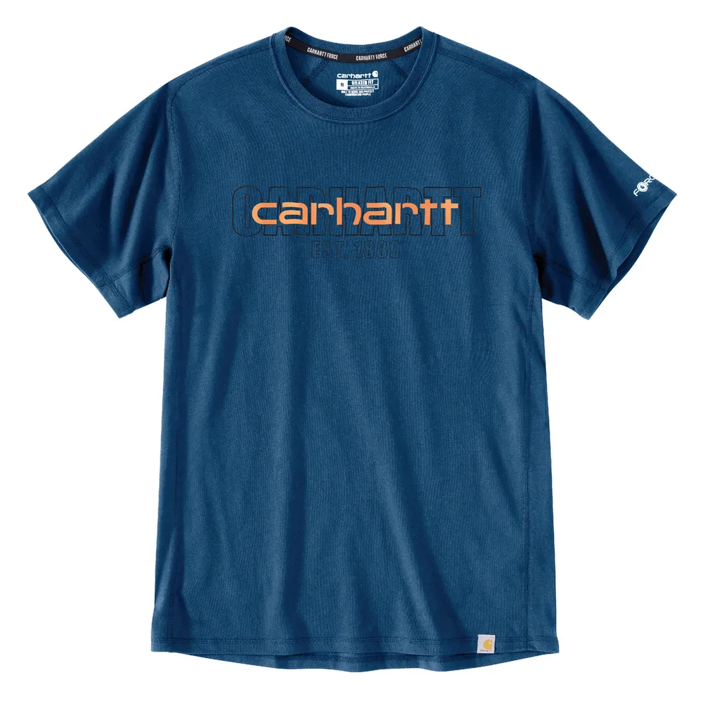 Force Relaxed Fit Midweight Short-Sleeve Logo Graphic T-Shirt - 446-Light Huron Heather | Carhartt 106653
