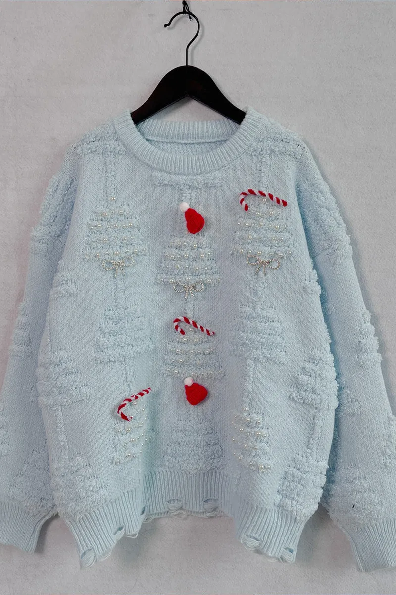 HWS1250 Festive 3D Knit Sweater