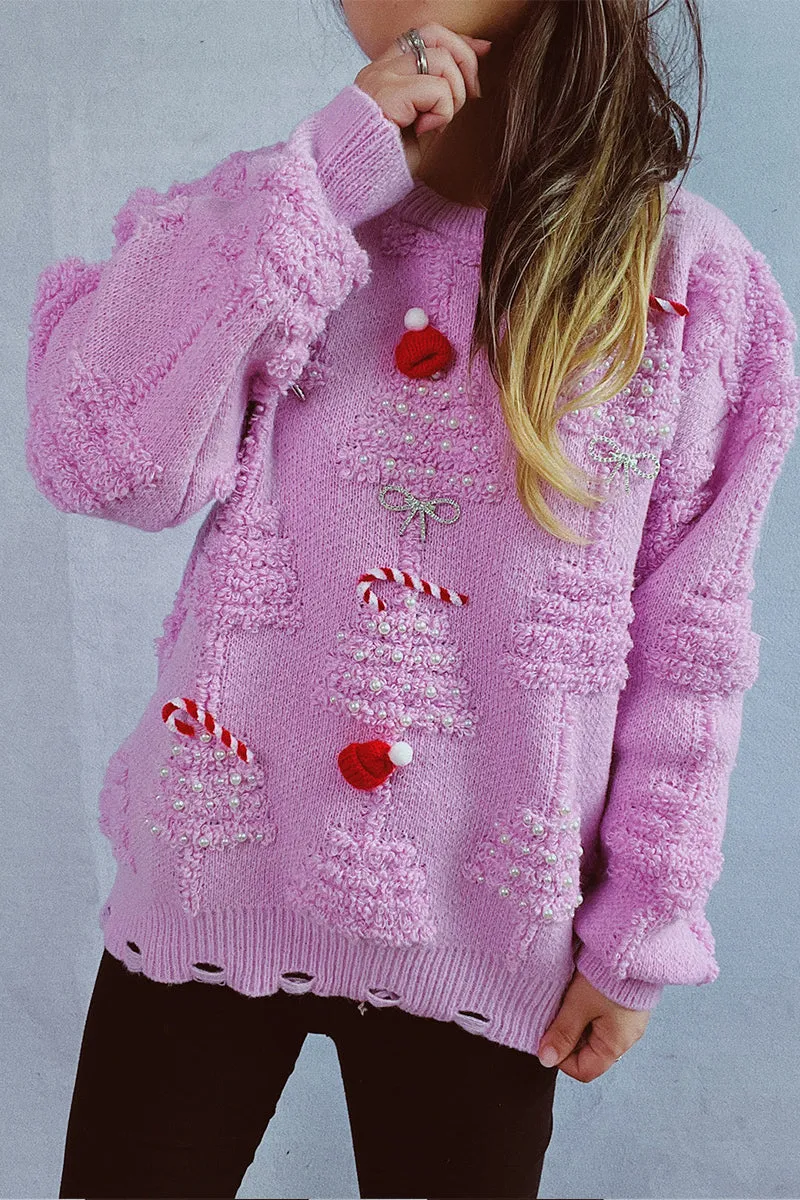 HWS1250 Festive 3D Knit Sweater