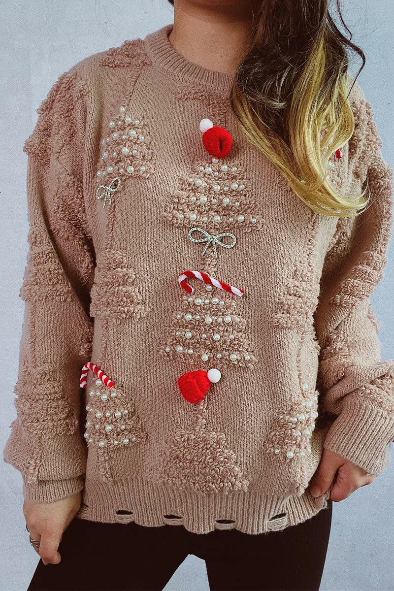 HWS1250 Festive 3D Knit Sweater