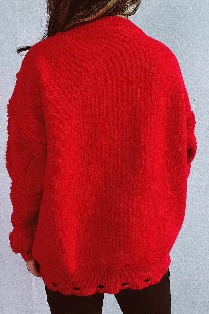HWS1250 Festive 3D Knit Sweater