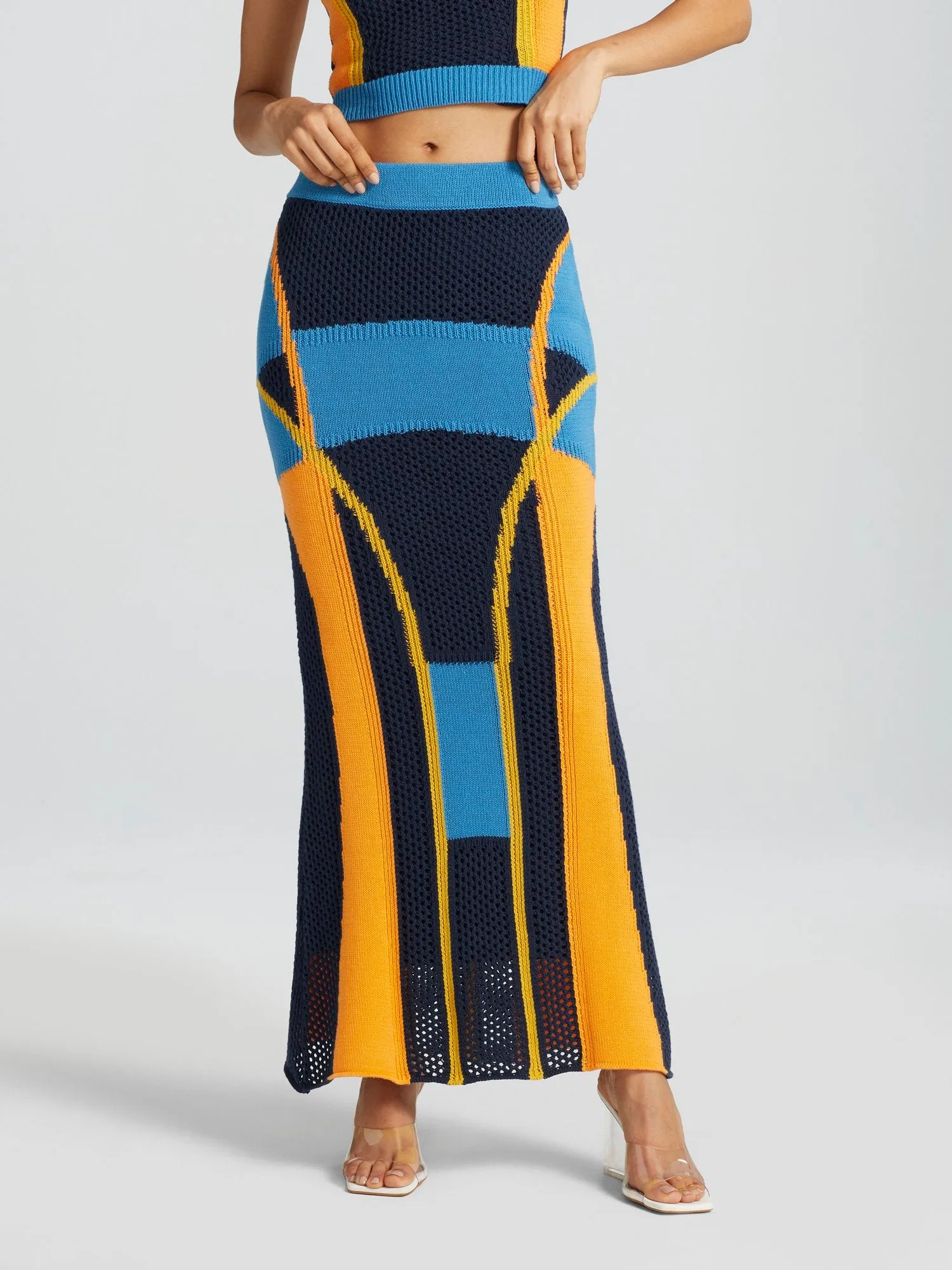 Kayin Colorblock Maxi Sweater Skirt