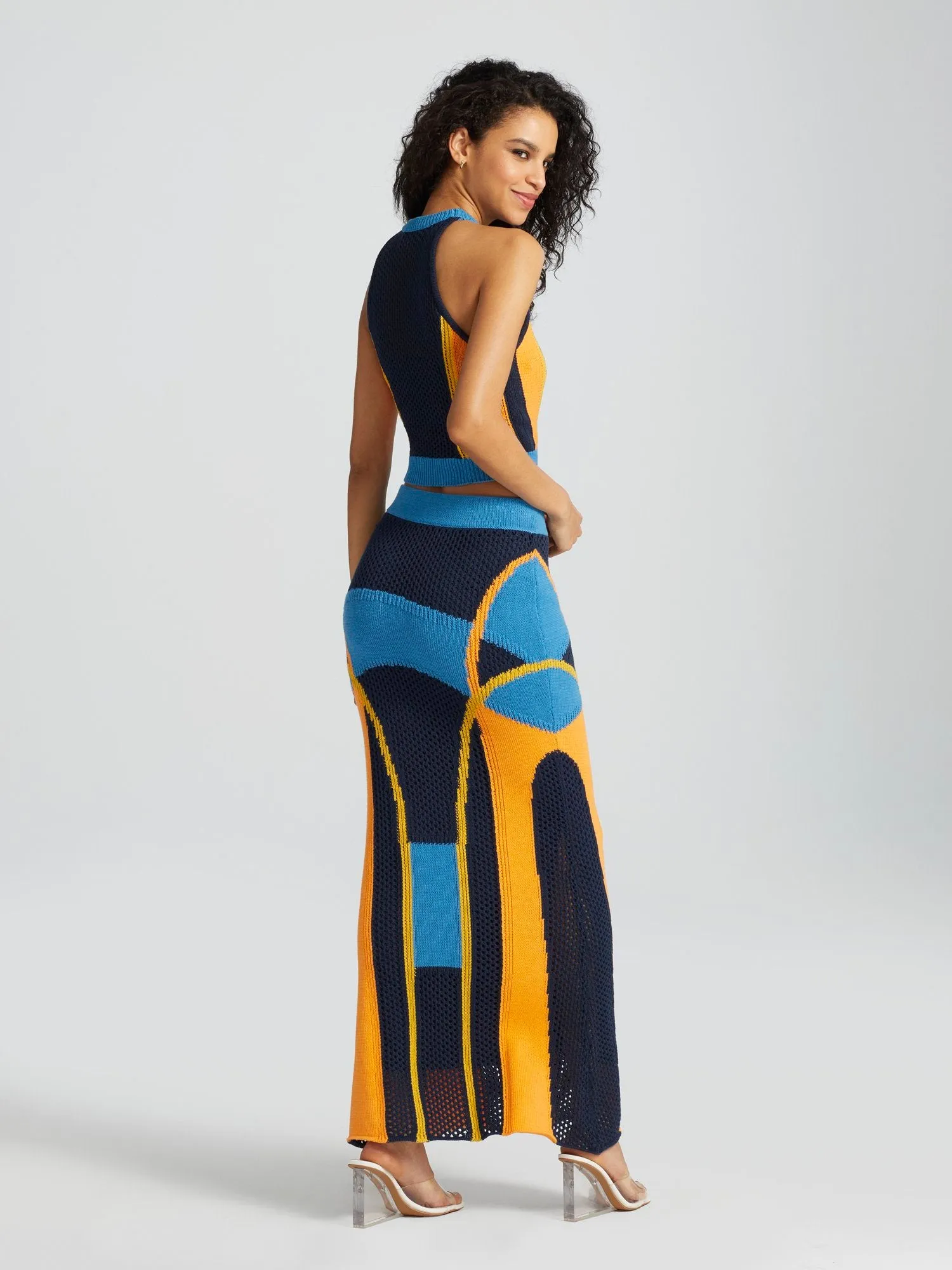 Kayin Colorblock Maxi Sweater Skirt