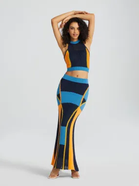 Kayin Colorblock Maxi Sweater Skirt