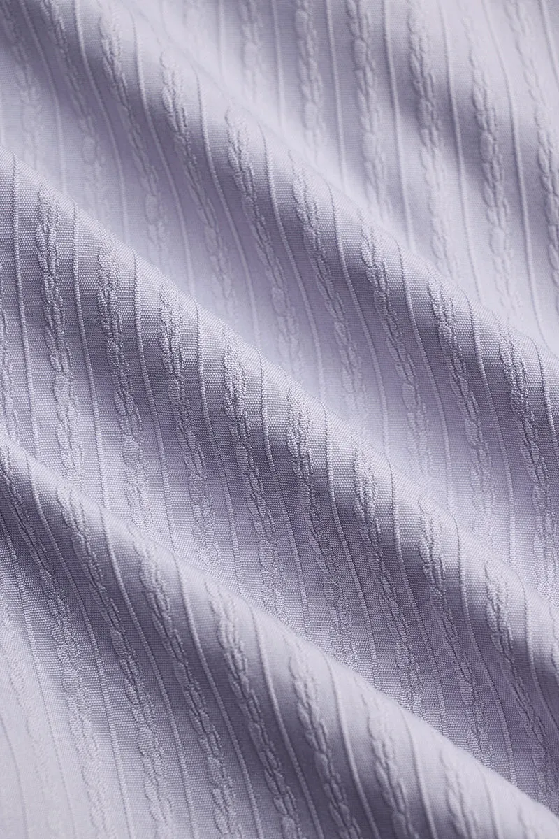 Lilac Self-Design Slim Fit Shirt