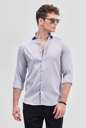 Lilac Self-Design Slim Fit Shirt