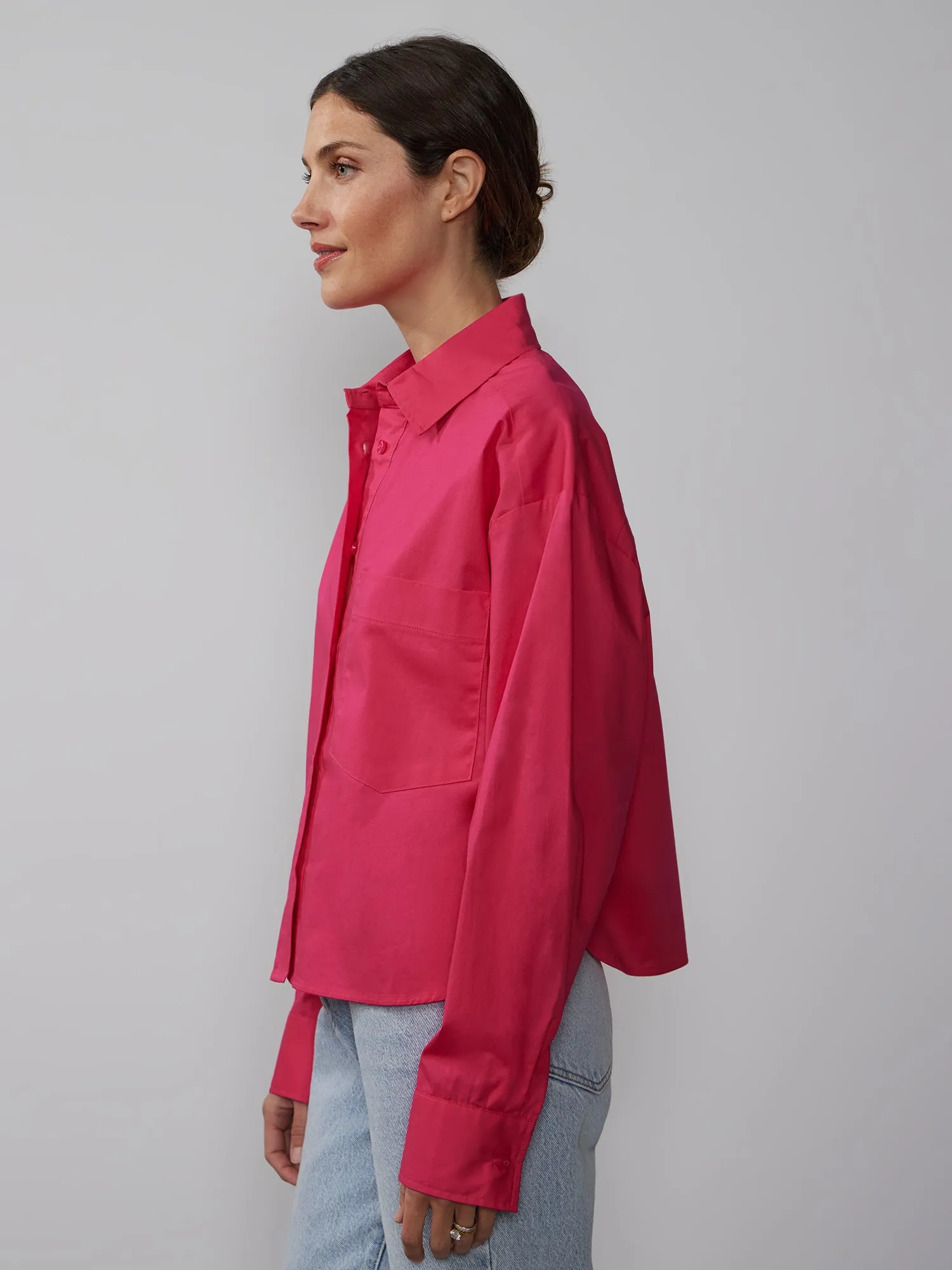 Long Sleeve Boxy Button Down Shirt