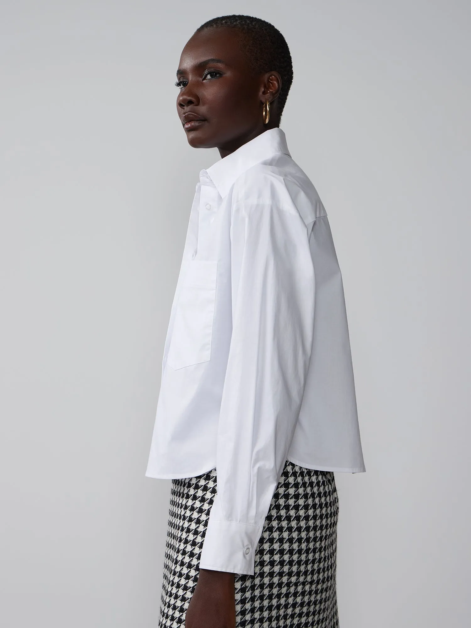 Long Sleeve Boxy Button Down Shirt