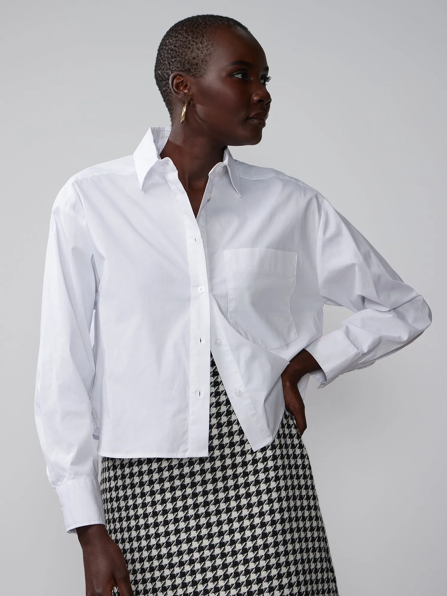 Long Sleeve Boxy Button Down Shirt