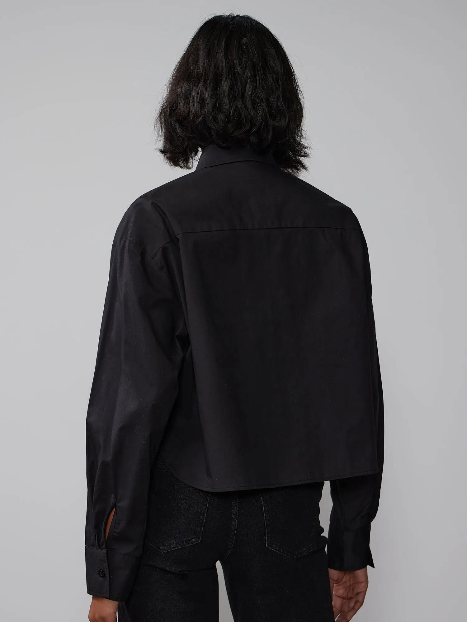 Long Sleeve Boxy Button Down Shirt