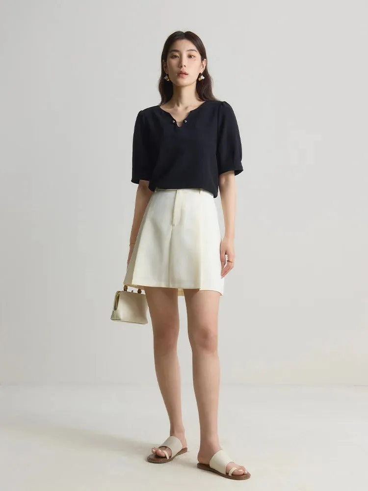 Maud - Elegant V-Neck Chiffon Blouse for Women