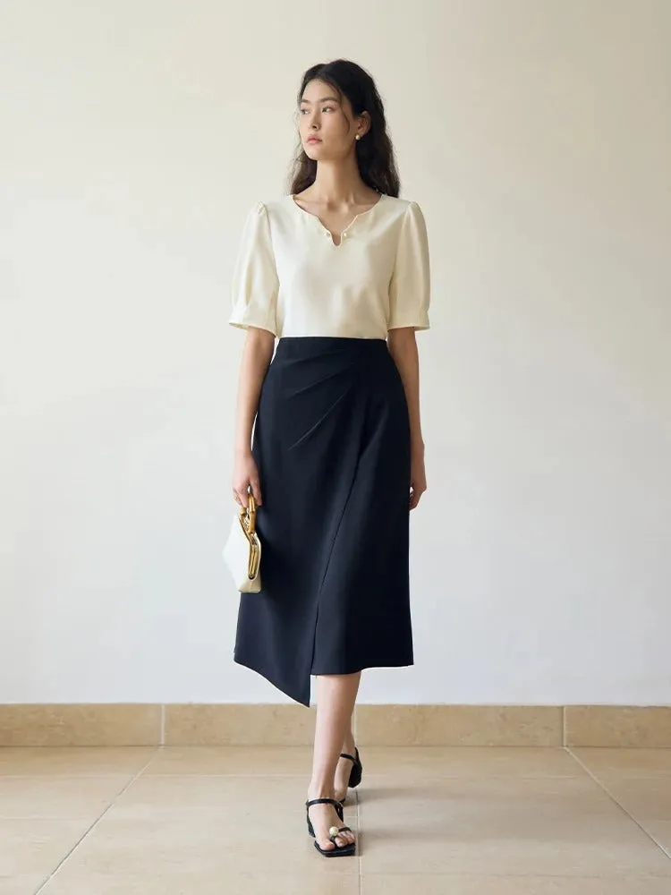 Maud - Elegant V-Neck Chiffon Blouse for Women