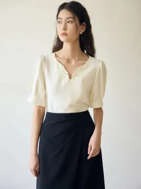 Maud - Elegant V-Neck Chiffon Blouse for Women