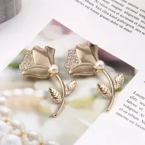 Meliora Elegant vintage rose flower brooch